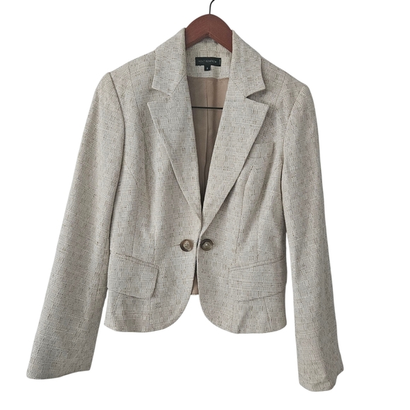 Holt Renfrew Cream/Brown Tweed Blazer Size 8 - Picture 1 of 10